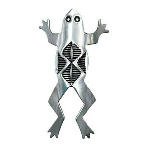Vintage Navajo Douglas Etsitty Sterling Silver Frog Brooch Pin MARKED! 4g
